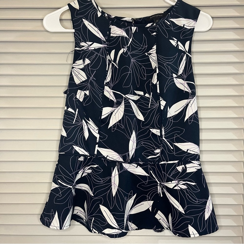 Banana Republic Floral Peplum Tank Top